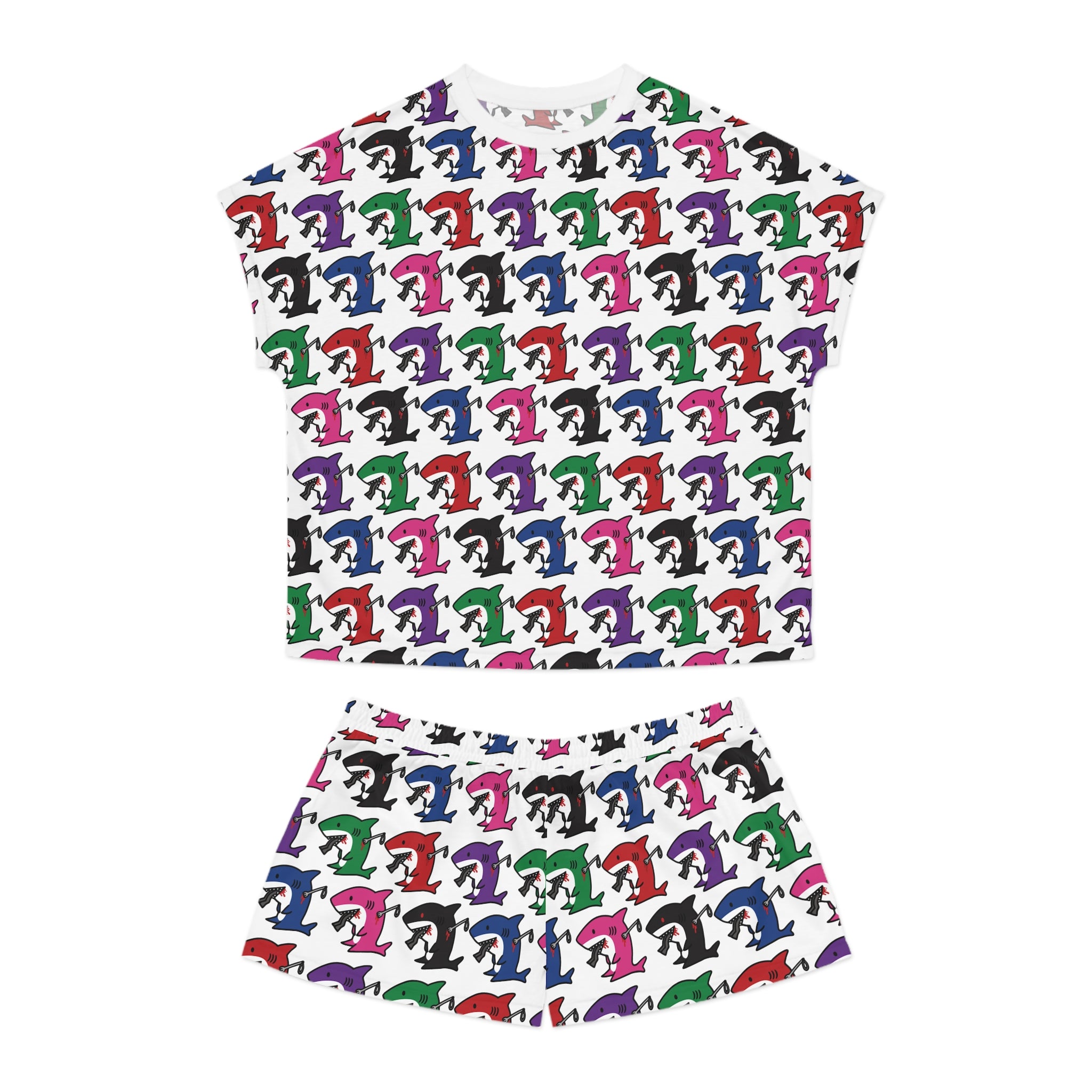 Slit Gill pattern Pajama Set